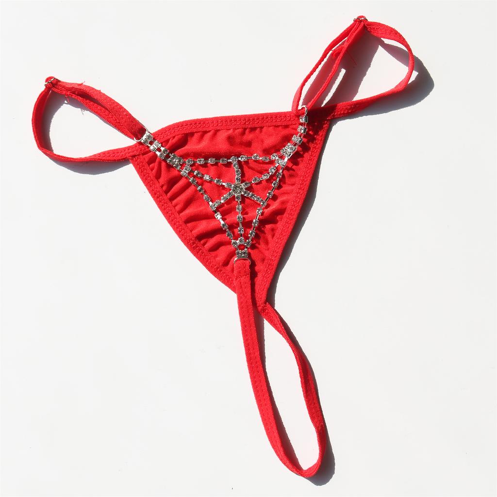 European And American New Trend Super Flash Rhinestone Women'S Underwear Body Chain Thin Belt Adjustable Sexy Nightclub Party