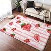 Cute Strawberry Floor Mat Cozy Flannel Soft Thick Non-Slip Mat For Living Room Bedroom Kitchen Decor Rugs