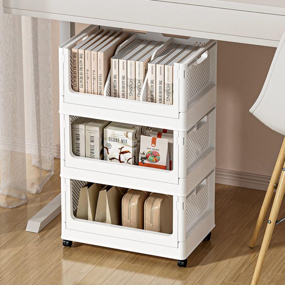 Portable Book Frame Multi-purpose Books Sorting Box Foldable Storage Basket Clothes