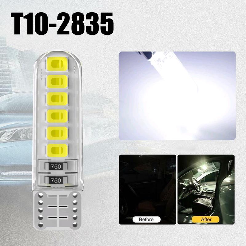 10pcs Universal Car Interior Dome Lighting Lamp Car License Plate Light Bulb Car T10 2835 Reading Light Auto Light Accessories