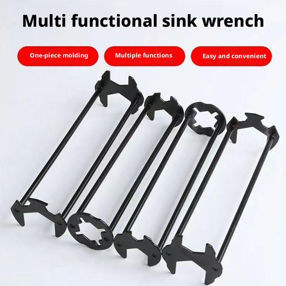 5-in-1 Sink Wrench Multifunctional Carbon Steel Faucet Key Plumbing Pipe Wrench Bathroom Kitchen Sink Repair Set Hardware Tools