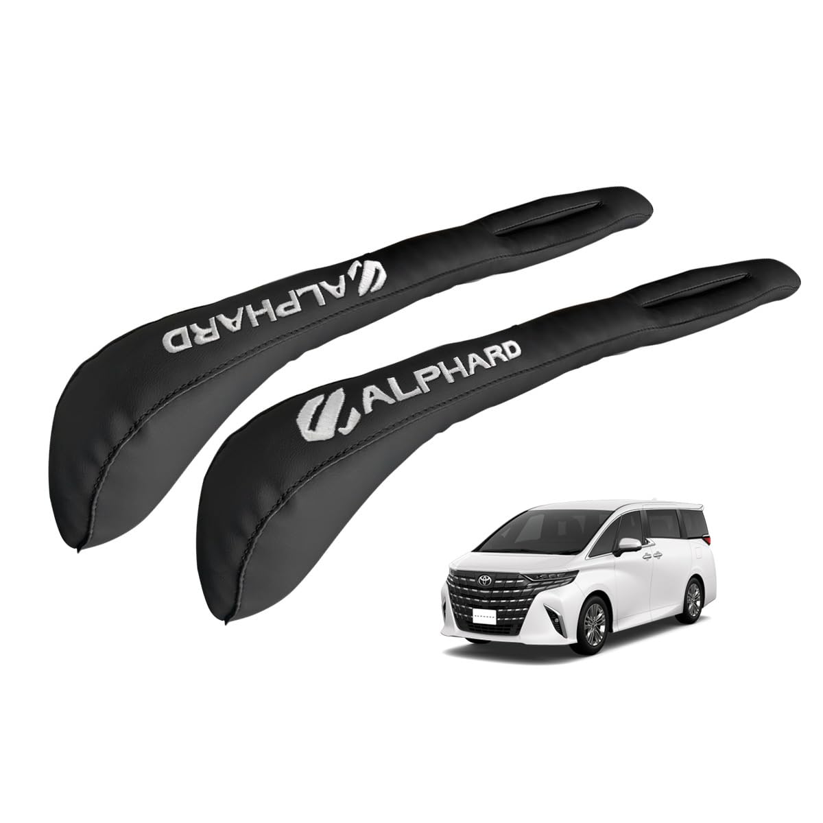 

YiluGS Подходит для Toyota Alphard Вышитый логотип Симметричный дизайн Подушка-заполнитель щели PU кожа Заполнитель щели сбоку сиденья Идеальная посадка Предотвращение падения Автомобиль чёрный