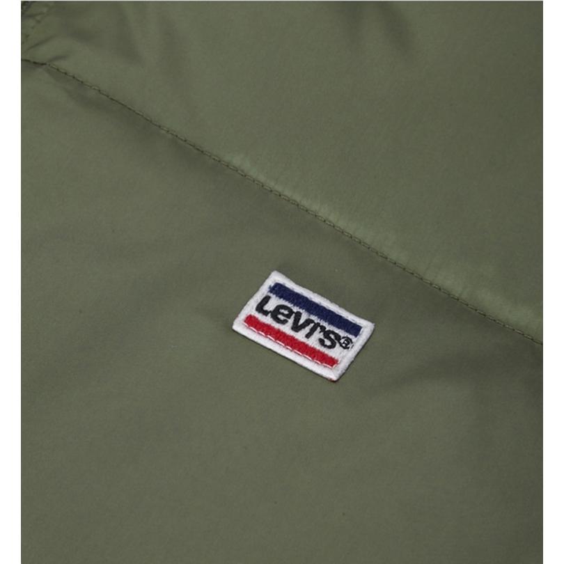 Levis 85518 Hooded Loose Solid Color Zipper Down Jacket Men Jackets Green 28254-0002