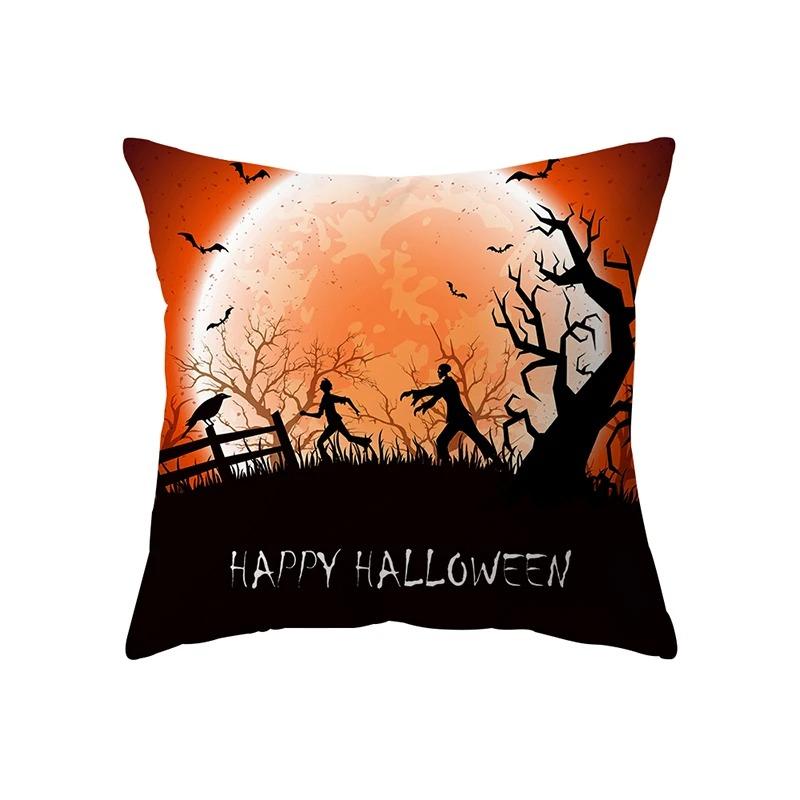 

Taie d oreiller décorative sur le thème d Halloween, maison hantée, Aliments, lanterne, voiture, bureau, salon, canapé 60x60cm