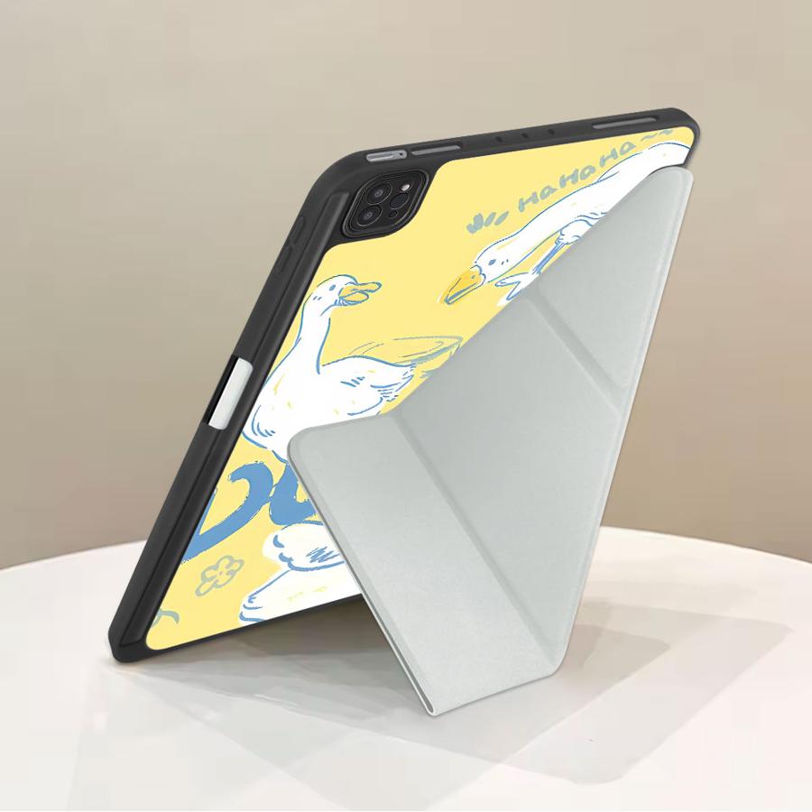 Holder Cover Tablet Case For iPad Pro 11th 10th 9th 8th 7th 12.9inch Mini 6 7 Air 4 5 M3 M2 1 2 M4 11inch Pro 2025 White Duck