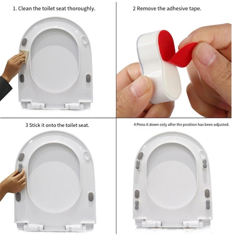 4PCS Toilet Seat Spacers With Strong Adhesive Design Quick Install AntiSlip ABS Toilet Lid Bumper Bathroom Accessories