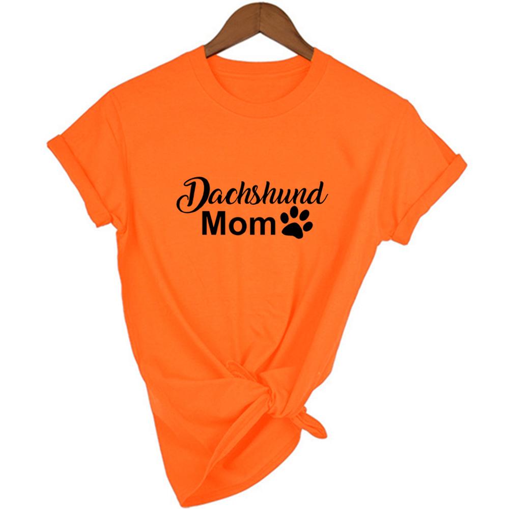 Dachshund Mom Dog Print Women Summer T Shirt Short Sleeve Harajuku Kawaii Tshirt Tops Female
