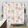 Pastel Daisy Curtain, White-Purple Daisies, Soft Design, Washable