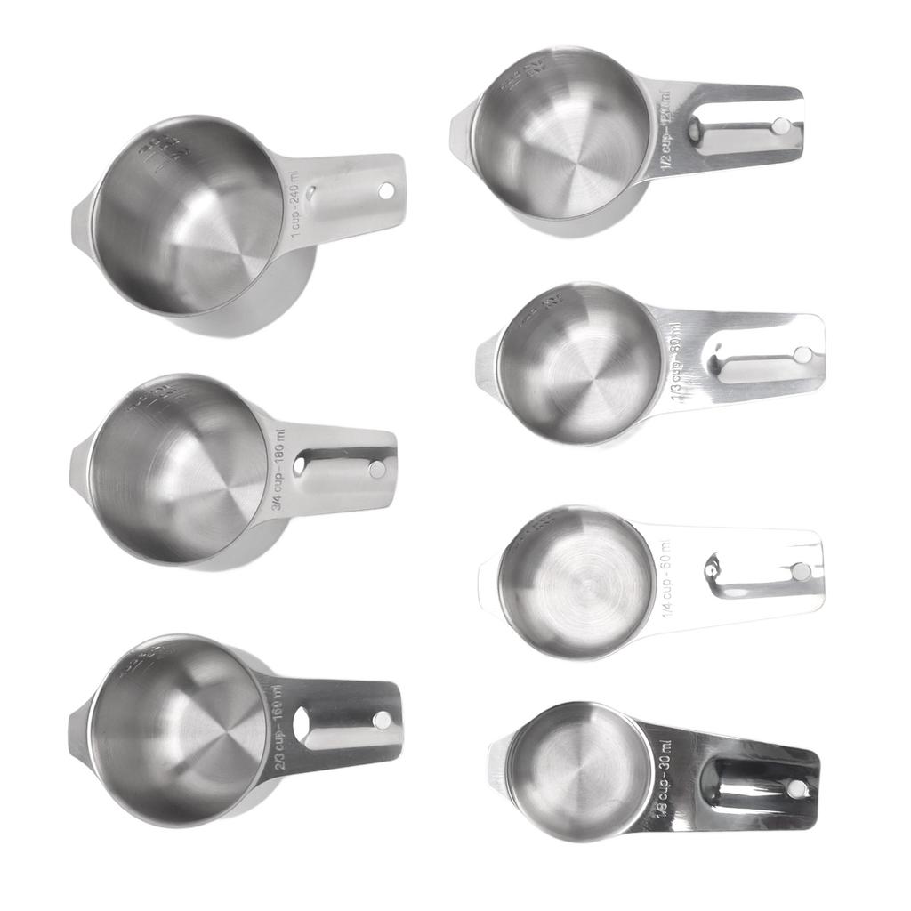 7Pcs Measuring Cups Set Stainless Steel Stackable Multifunctional Metal Nesting Measuring Cups Set for Kitchen Tools