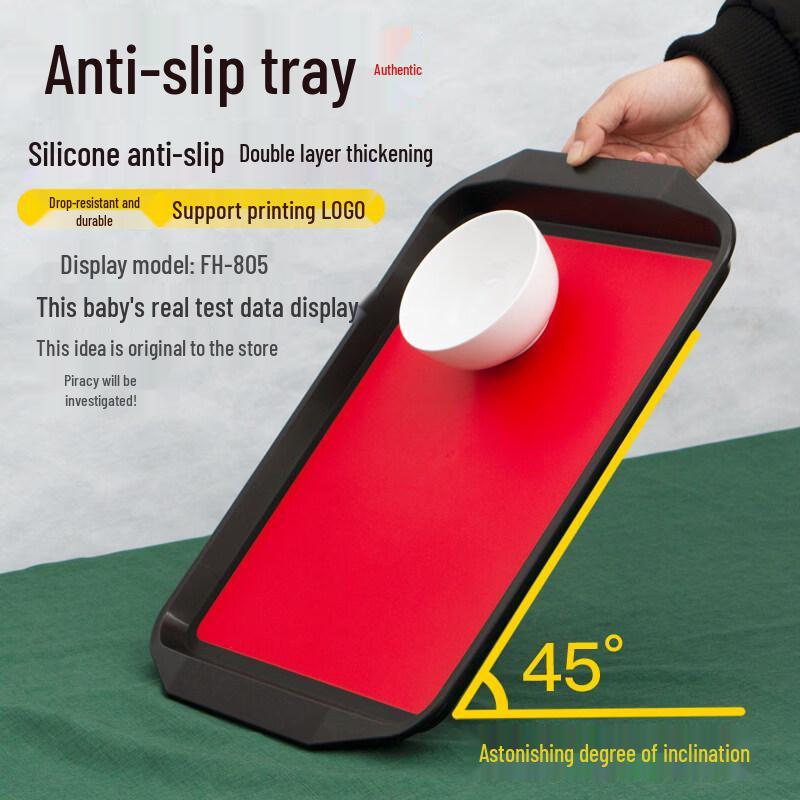 Rectangular PP Silicone Non-slip Serving Tray