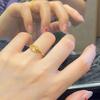 Gold Copper Fashionable Plated Open Adjustable Rings For Women Elegant Design