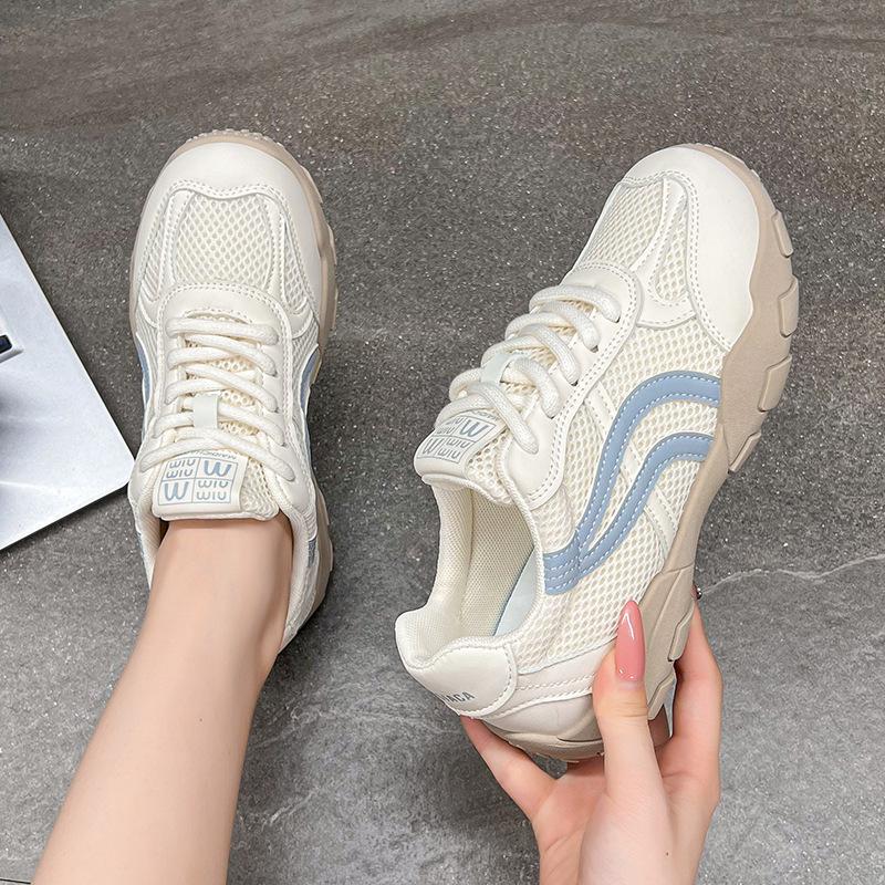 Thick-soled German training shoes women's 2025 autumn new breathable versatile mesh white shoes retro lightweight casual Forrest Gump shoes