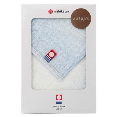 Nishikawa Imabari Towel Handkerchief 1 Made In Gift Package Blue TT88500030B [Nishikawa] Gift, Towel, Piece, Cotton, 100% Cotton, Fluffy, Japan,
