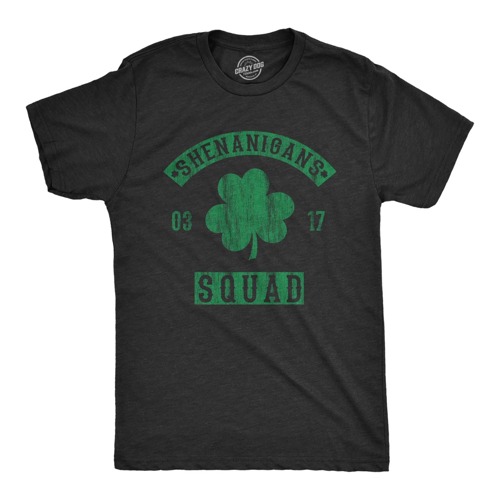 Mens Shenanigans Squad T Shirt Funny St Patricks Day Clover Graphic Saint Paddy XXXXL