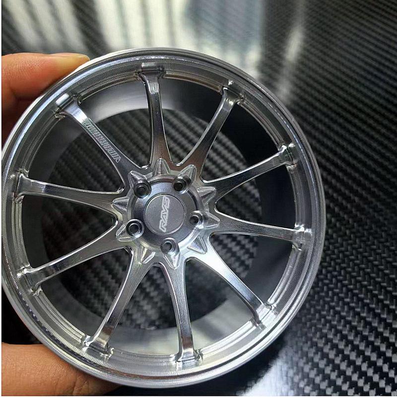 Metal Mini Road Wheel Rim, RAYs Aluminum Alloy Forged Refitting Wheel Model Modified Ornaments Desktop Display