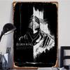 Elden Ring Tarnished Knight Metal Wall Art Gothic Medieval Fantasy Decorative Iron Painting for Game Room Home Decoration