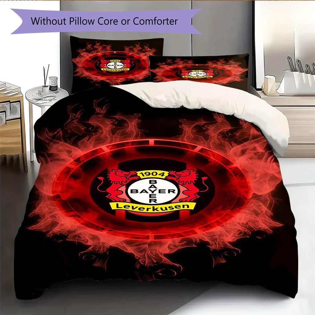 Leverkusen Logo Muster Bettwäsche Steppbett Set Bettbezug Kissenbezug Heimdekoration Geburtstagsgeschenk (1 Bettbezug + 2 Kissenbezüge, ohne Füllung)