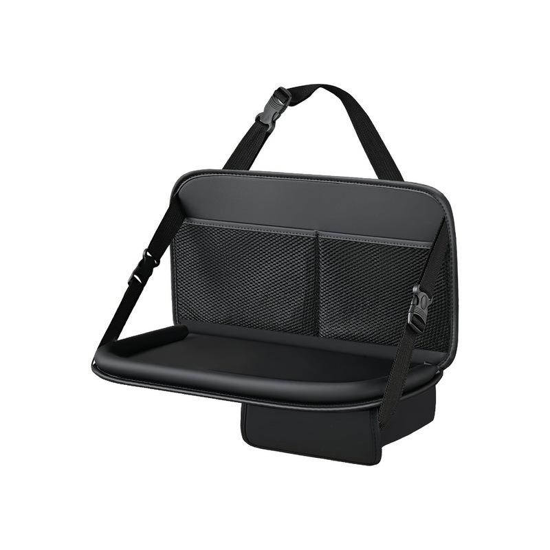 Car Seat Back Organizer PU Leather Auto Storage Bag with Foldable Table Tray Tablet Holder Tissue Box Car Interior Accessories