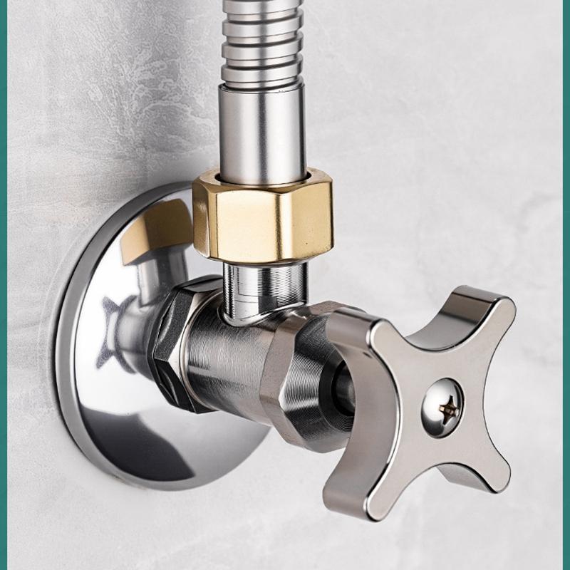 Stainless Steel Bathroom Quick Opening Triangle Valve Faucet Accessories Thickened Triangle Valve For Hot and Cold Water