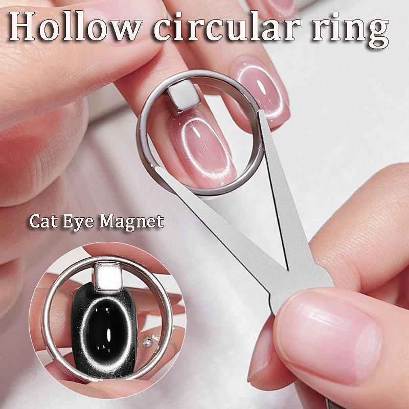 Quick Hollow Cat Eye Nail Magnet Tool Strong French Ring Magnetic Manicure Kit Beginner-Friendly DIY Nail Art Auxiliary Tool