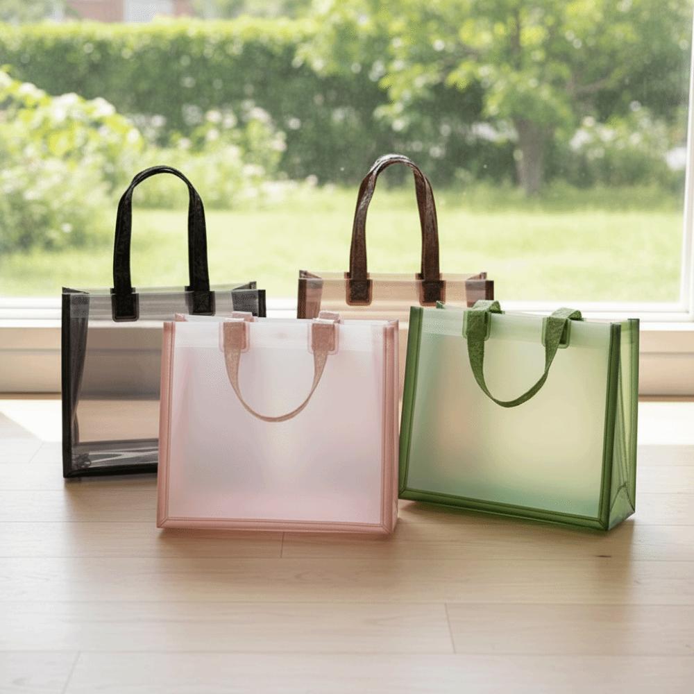 Durable Water-Sprinkling Festival PVC Tote Thick Reusable Bags Business Gifting