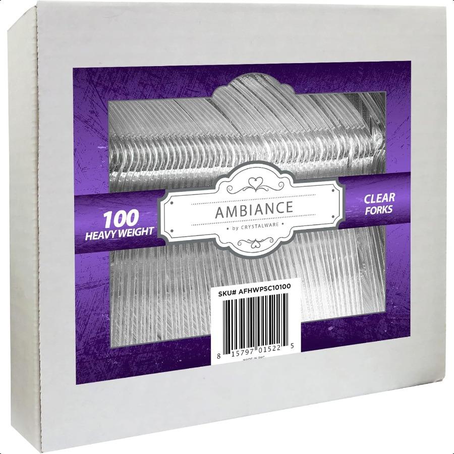 

Хрустальная посуда Тяжелая пластиковая вилка Прочная и одноразовая для вечеринки или домашнего использования 100 штук United States