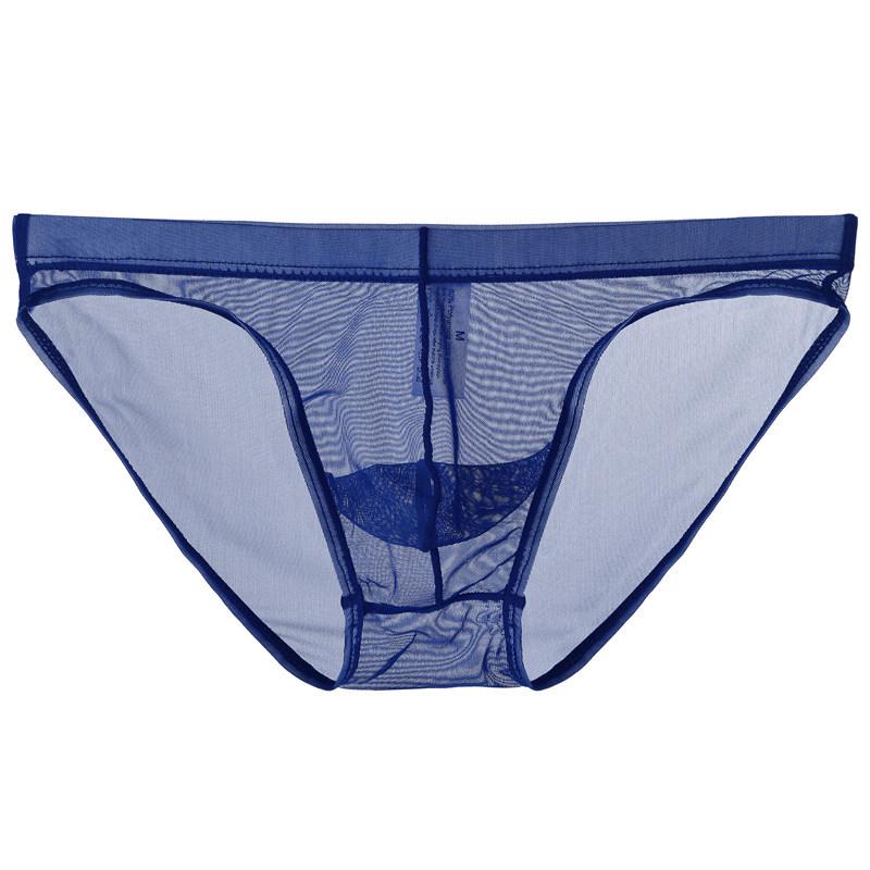 Youye Men's Low Waist Mesh Briefs - Breathable, Transparent, Sexy Pouch, Nude Feel for Young Men