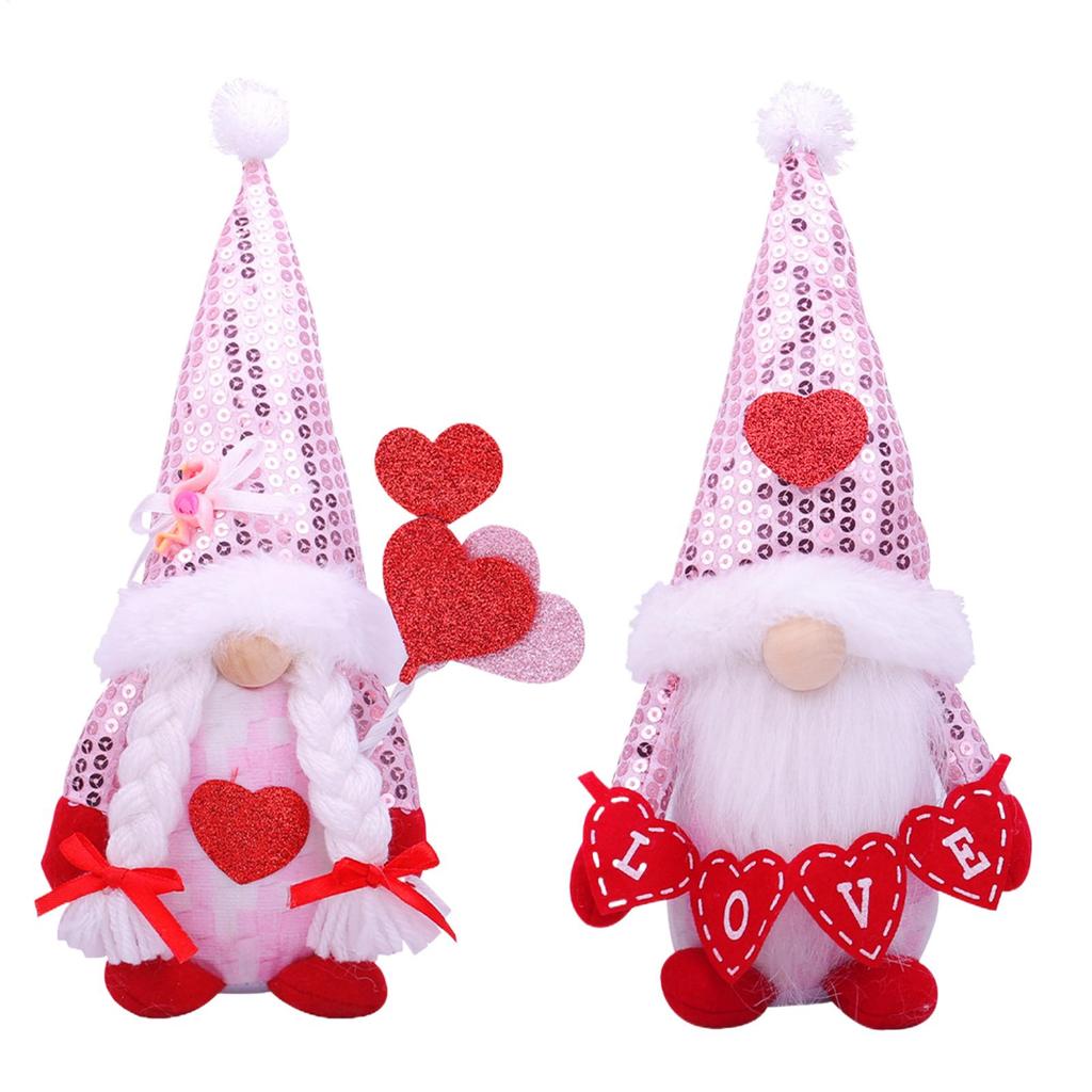 Valentine's Day Decorations Gnome Faceless Doll Ornaments Plush Knitted Love Faceless Dolls Holiday Party Surprise Gift Decor