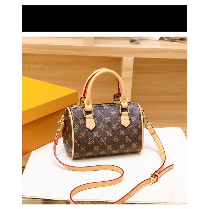 Dámská kabelka Nový korejský styl Všestranná taška přes rameno crossbody Retro potištěná polštářová taška Boston
