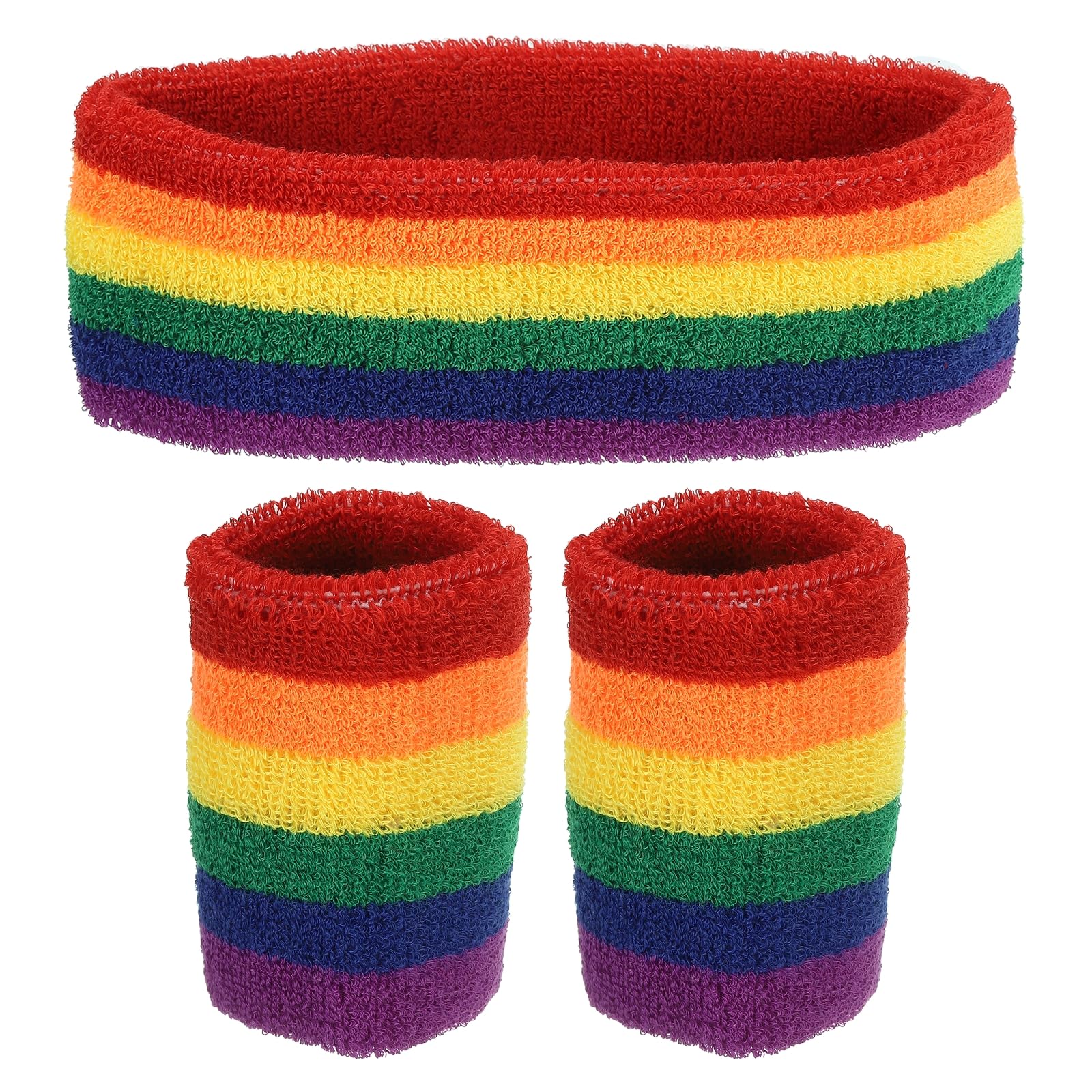 

PATIKIL Sports Wristband and Headband Set 8x8cm Cotton Terry Cloth