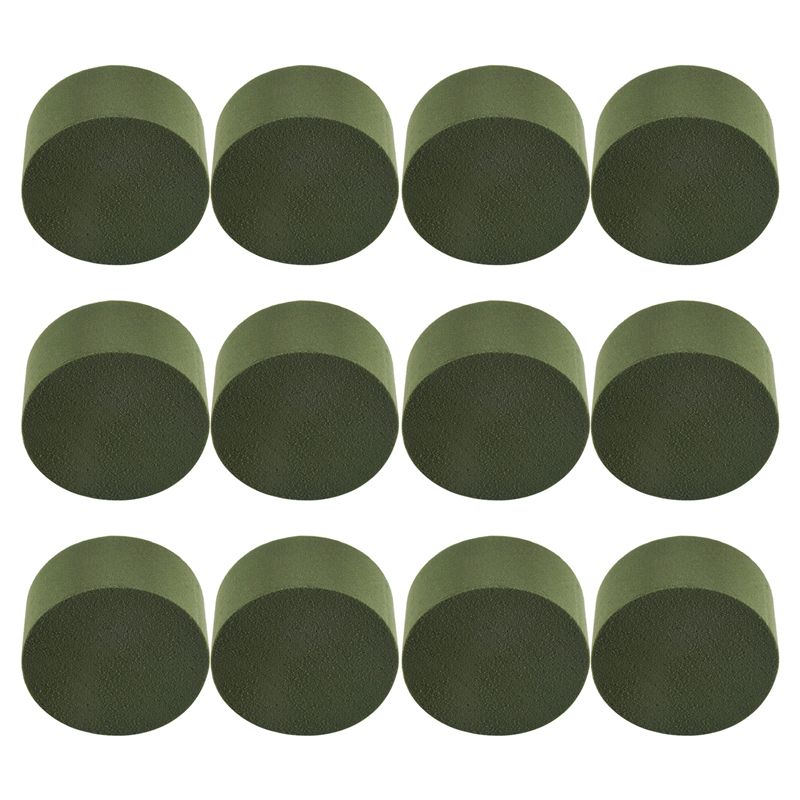 A84E-Floral Foam 12 Pcs Dry &Wet Flower Foam Round Florist Blocks Flower Foam For Fresh Or Artificial Flowers