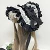 Victorian Dancing Party Anime Hat With Lace Bowknot Floral Design Adjustable Headbands For Women Girls Sun Protecting