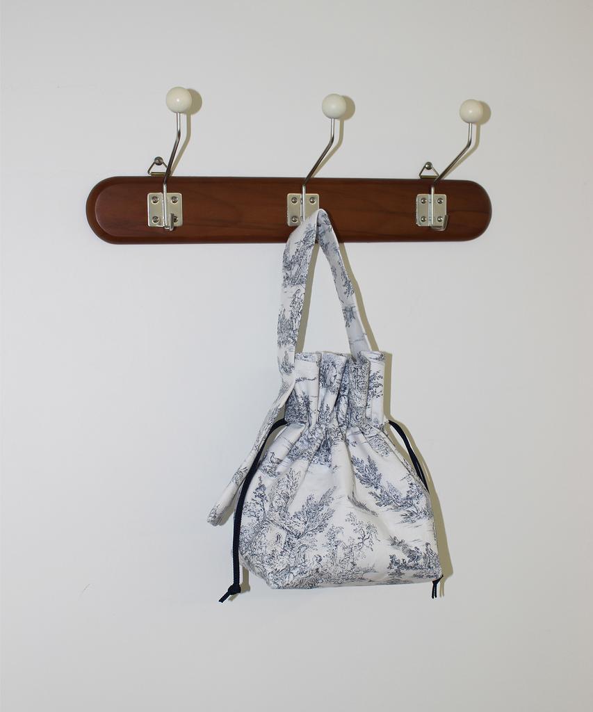 A By A Toile Masterpiece Linen Bucket Bag Black