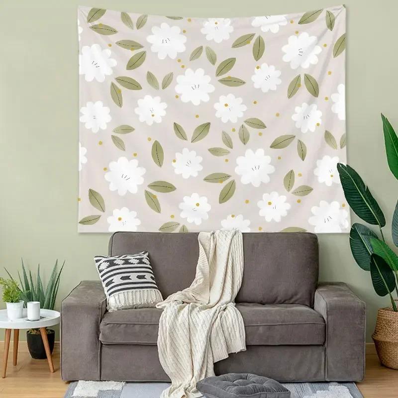 Simple Floral Pattern Decorative Tapestry Home Wall Living Room Office Decorative Tapestry