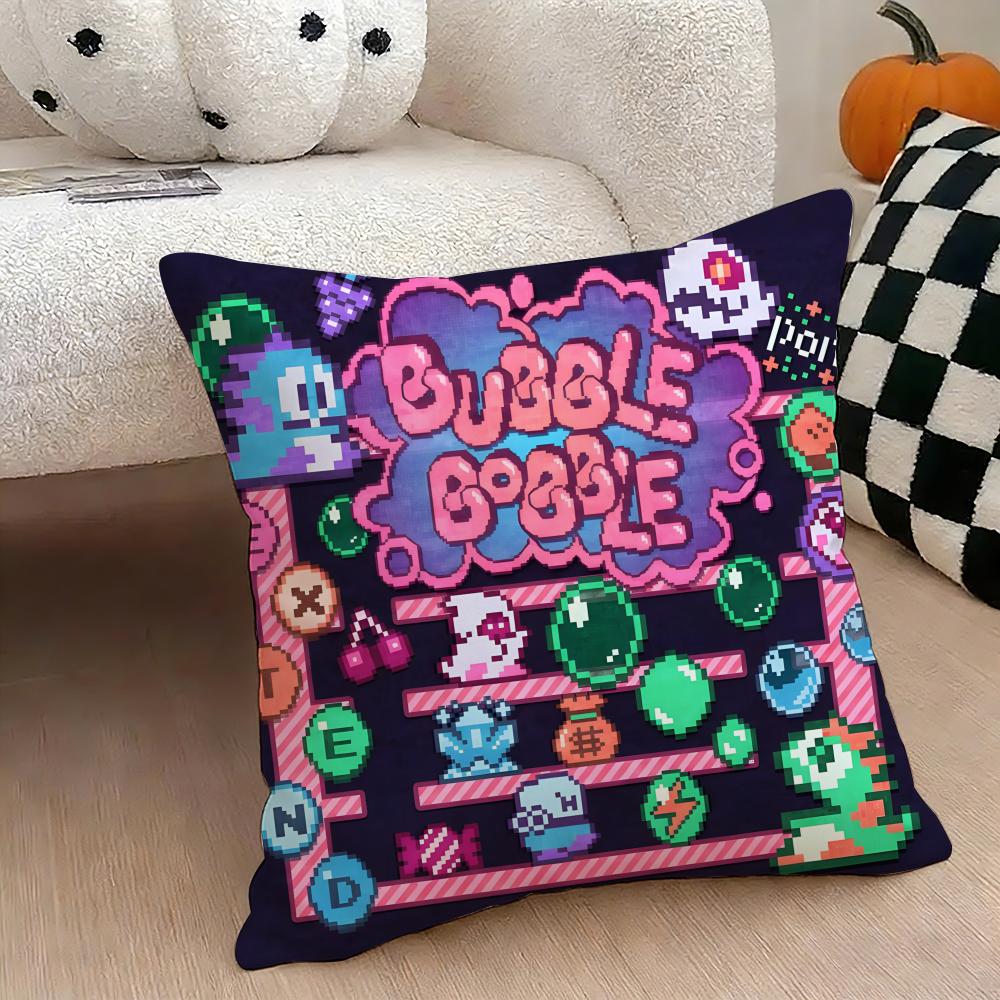 Game BBubbles Bobble Cushion Cover Natural Linen Double Sided Print Throw Pillow Case for Sofa Couch Home Decor