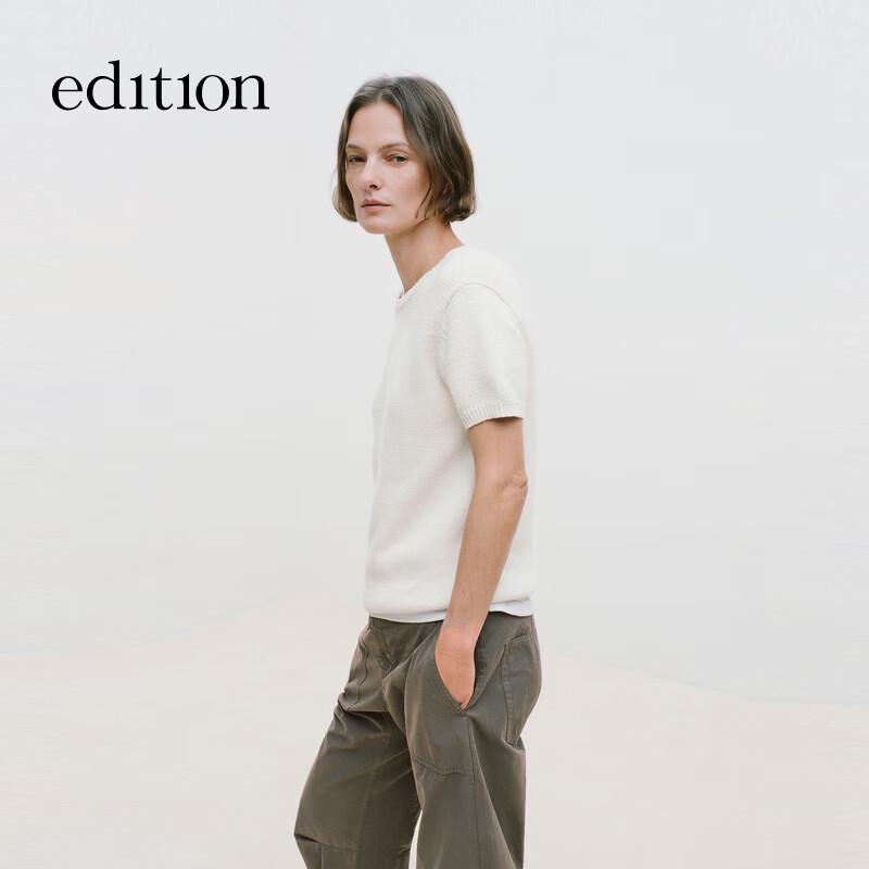 EditionE+ 2026 Spring Short Sleeve Cotton Cashmere Sweater