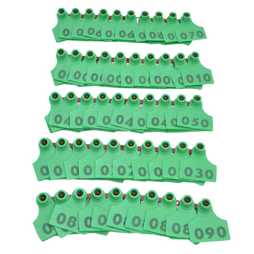 100 ks TPU ušní známka prasečí krávy s číslem 001?100 Ušní štítek Farma Hospodářská zvířata PříslušenstvíZelený