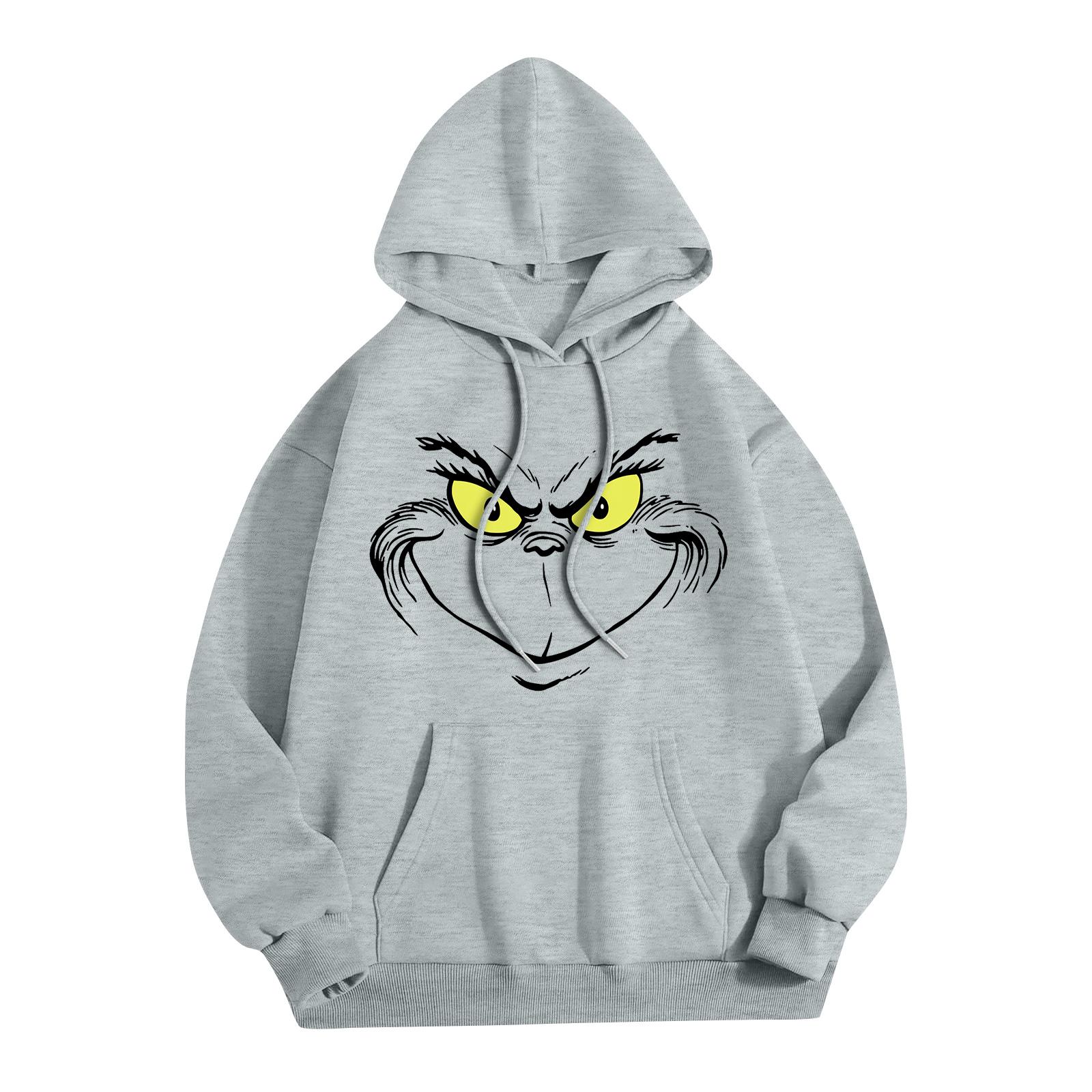 

Женская модная повседневная толстовка с капюшоном и карманами с рождественским принтом XXXL