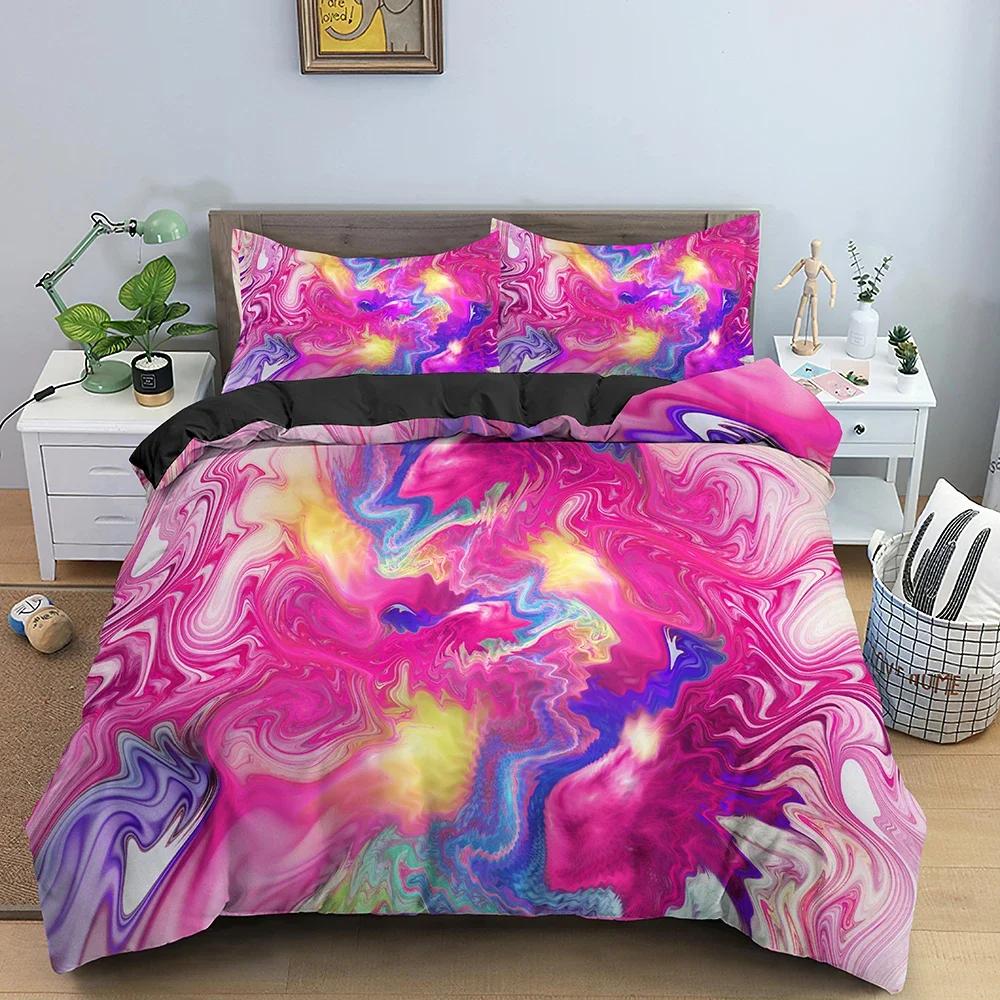 Sada povlaků na peřinu s houbami Trippy kresba Hippie design Psychedelická sada povlečení Pokrývka Přikrývka Povlak na peřinu Jednolůžko Dvojlůžko Queen King