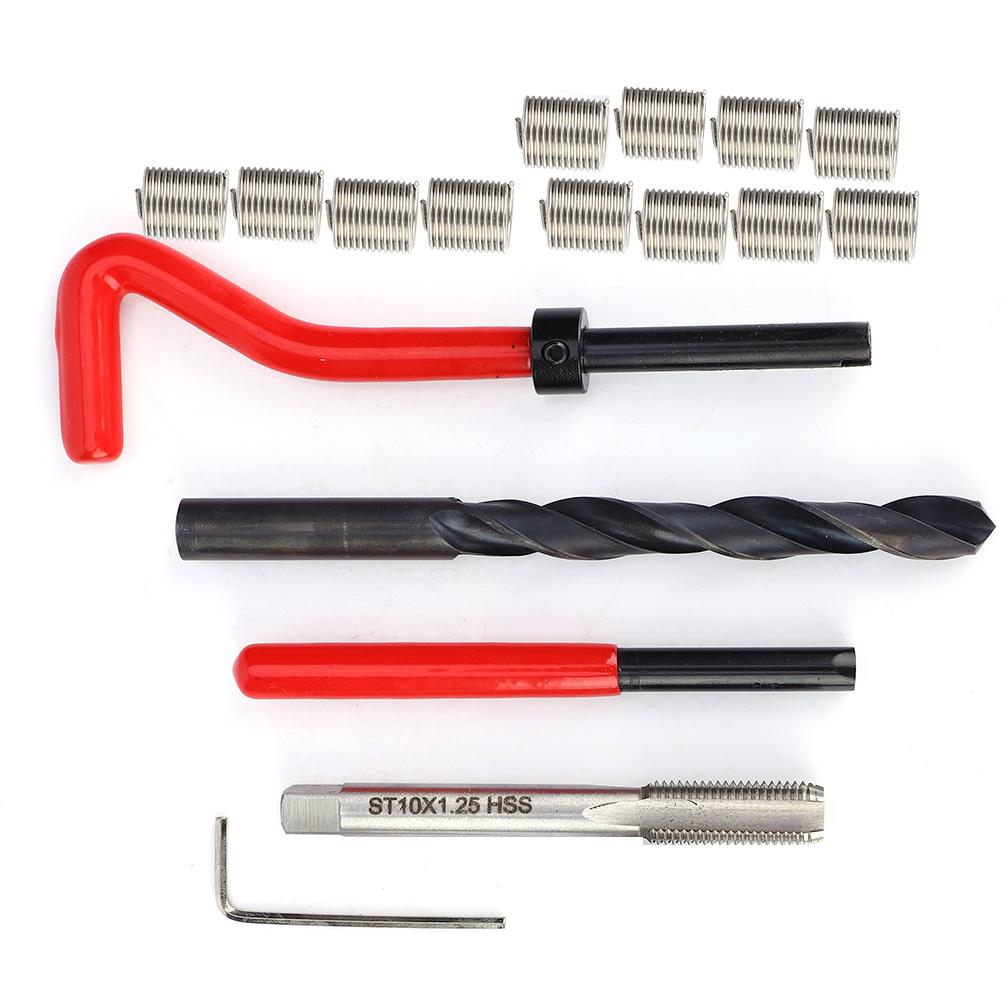 17 ks Sada na opravu závitů M10x1.25 Nerezová sada závitníků pro obnovu vnitřního závitu
