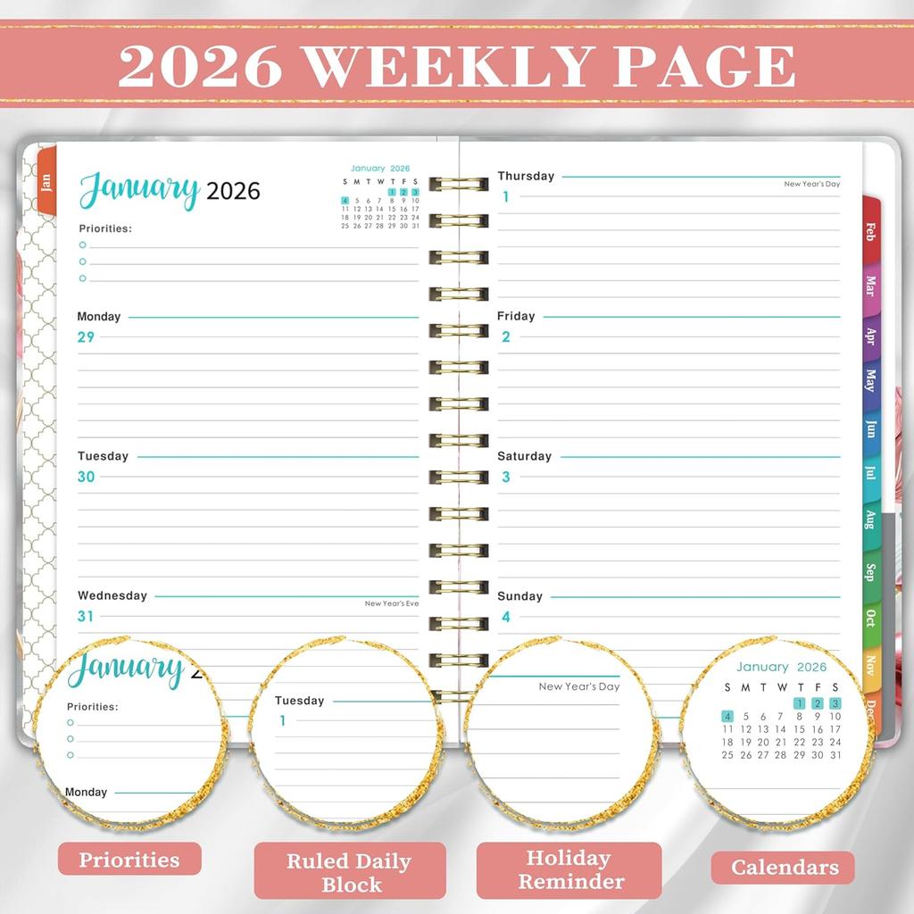 2026 Planner - Planner 2026 with Tabs, Jan. 2026 - Dec. 2026, 2026 Planner Weekly and Monthly, 2026 Calendar Planner, Weekly and Monthly Planner,
