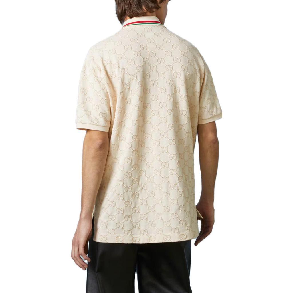 Gucci GG Cotton Pique Polo Shirt Beige 753572-XJFUG-9037