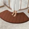 Thickened Bathroom Absorbent Mat Soft Bath Mat Fan-Shaped Arched Shower Mat  Toilet Area