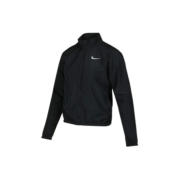 Nike Dri-FIT Swoosh Run Reflective Logo Print Packable Stand Collar Jacket Women Jacket Black DD4926-010