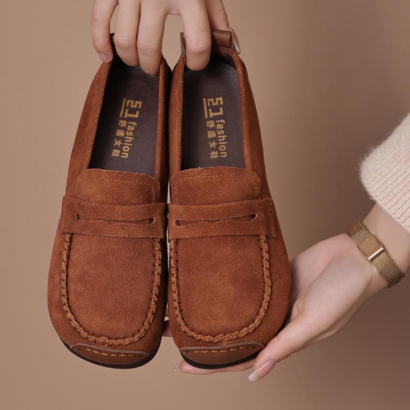 Fashion GKTINOO 2025 Fashion Women Shoes Genuine Leather Loafers Women Casual Shoes Soft Comfortable Mom Shoes Women Flats Non-slip