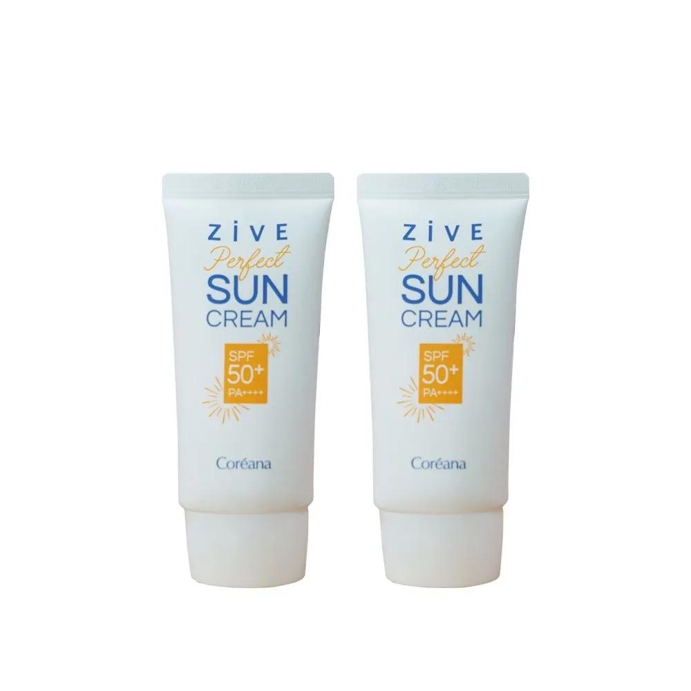 

[Улучшение морщин/Отбеливание/Защита от УФ-лучей] Coreana Ziv Perfect Sun Cream 2 шт. SPF50+ PA++++