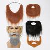 3Pcs Natural Looking Plush Mustache Fashion Costume Accessory For Cosplay Halloween Event Soft Adjustable Face Props