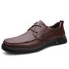 FashionClassic Men's Casual Leather Dress Oxford Shoes Leisure Walk Lace-Up Male Evening Dress Shoes Versatile Comfy Business Footwear