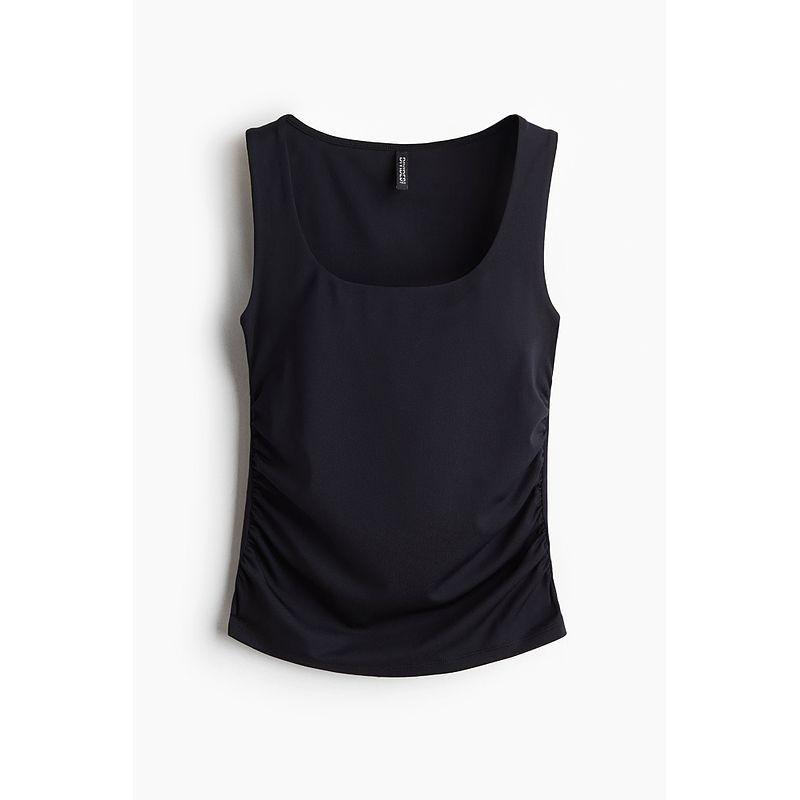 

HM Women clothes Vest 2025 Summer New Pleated Decoration Vest 1296055 Black 155/80