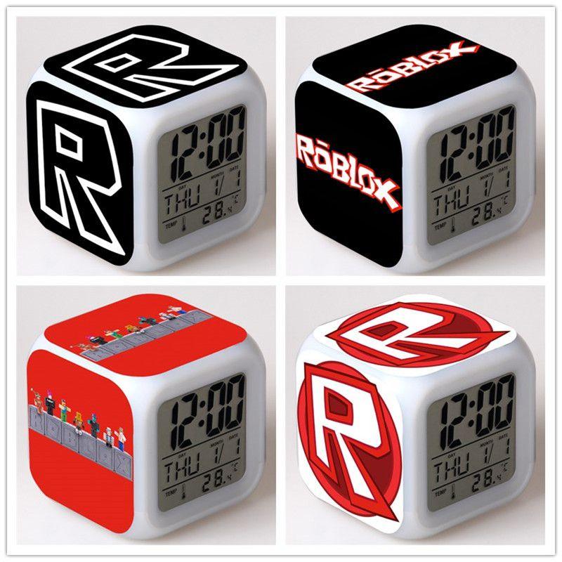 Alarm Printing Roblox Glowing Led Color Change Digital Colorful Luminous Clock